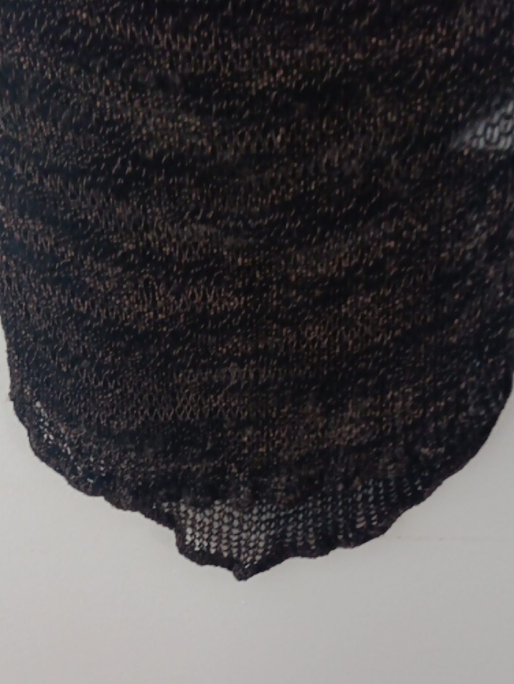 Helmut Lang Black Sheer Crochet Knit Top With Metallic Thread #3732 - Picture 4 of 7